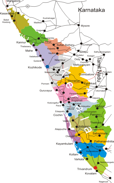 kerala tourist places map with distance pdf free download